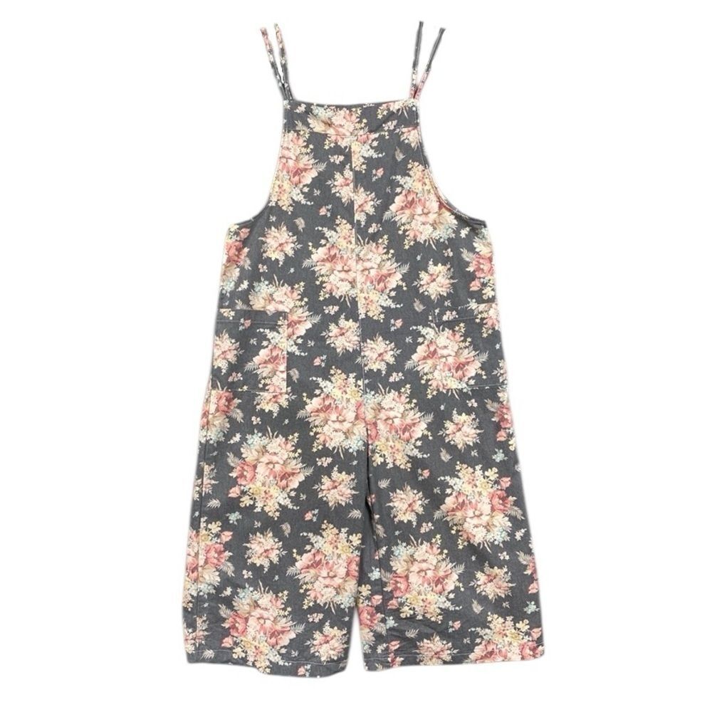 April Cornell Ellie Floral Jumpsuit Cropped Wide Leg Size M Cottage Garden